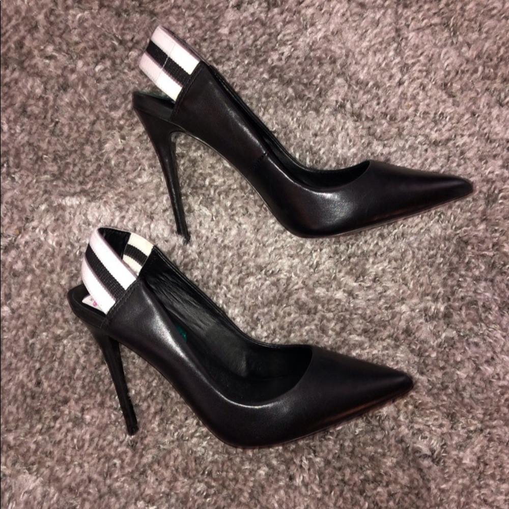 Steve Madden Darby Black Leather Varsity Slingback - Picture 8 of 8